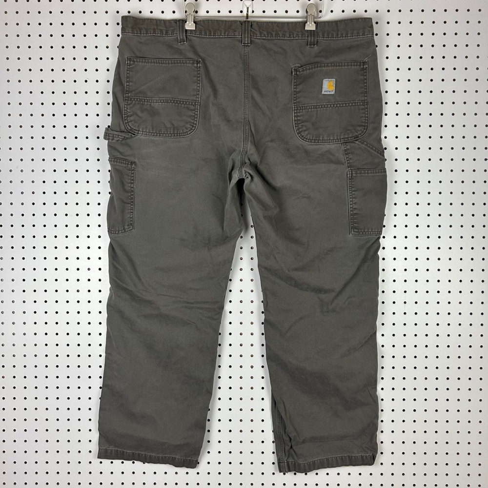 Carhartt Relaxed Fit Canvas Carpenter Pants Mens 44x30 Gray Green B324-DFE